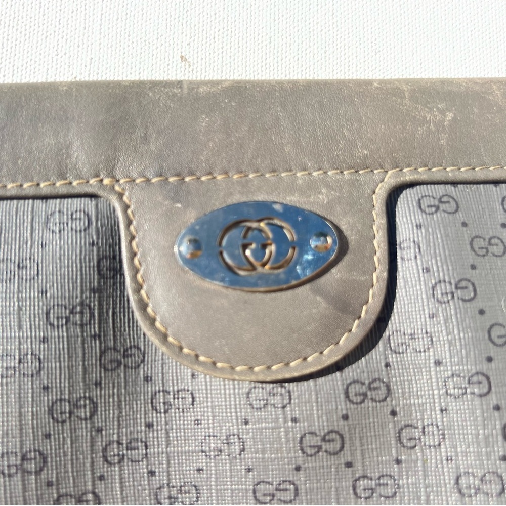 Gucci authentic gray logo clutch bag vintage - Picture 3 of 10